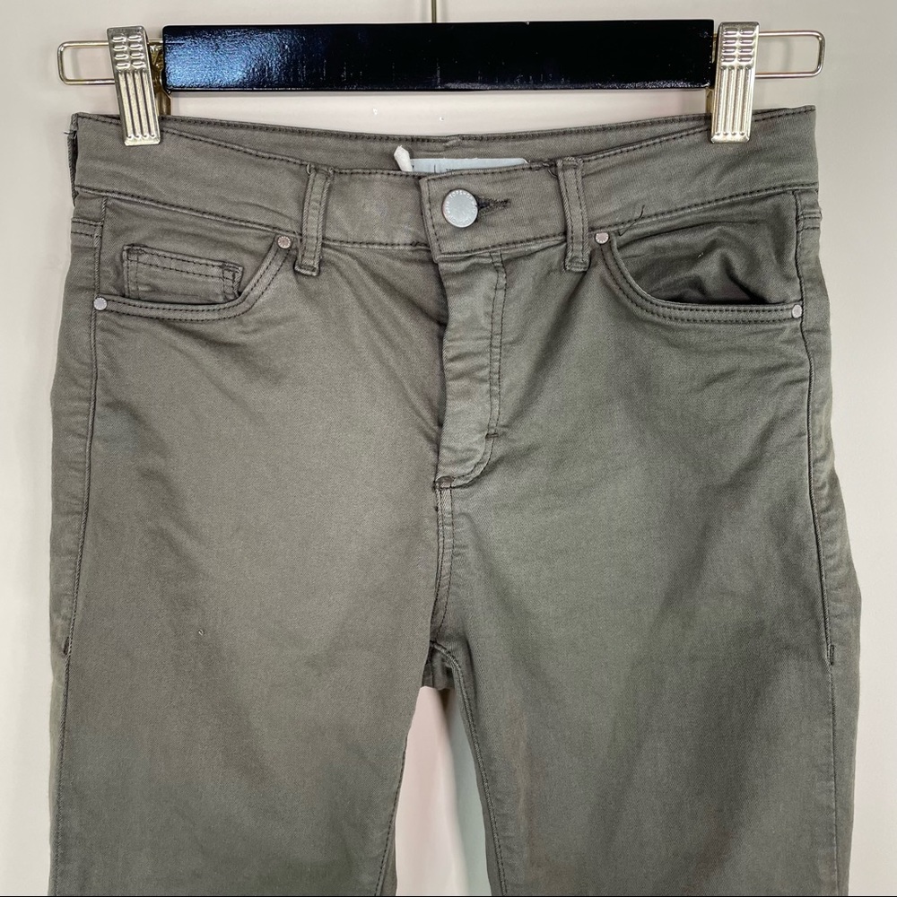 Topshop Moto Leigh Olive Green Skinny Pants - Picture 8 of 9